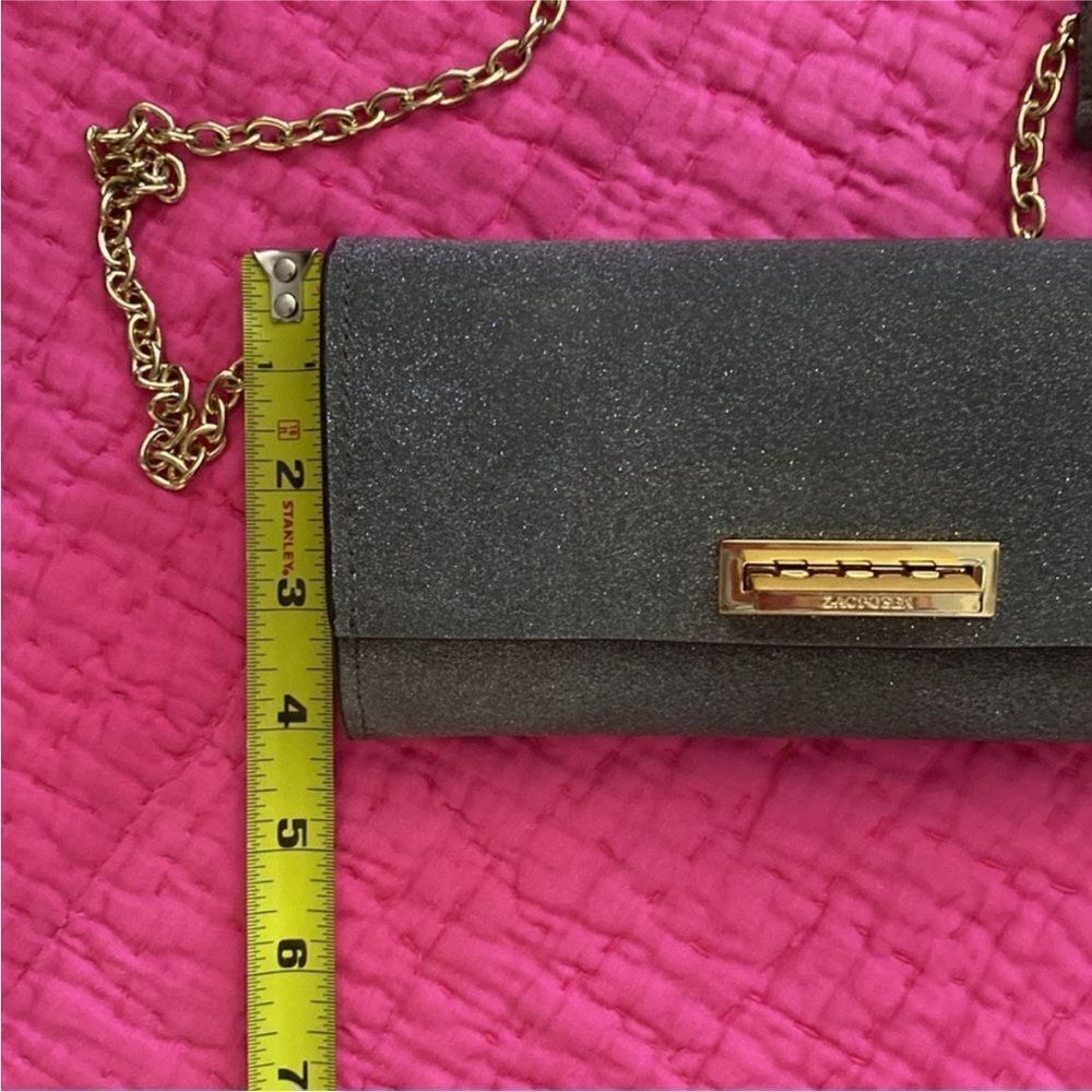 Zac Posen Gold Chain Strap Evening glitter Bag - Picture 11 of 11